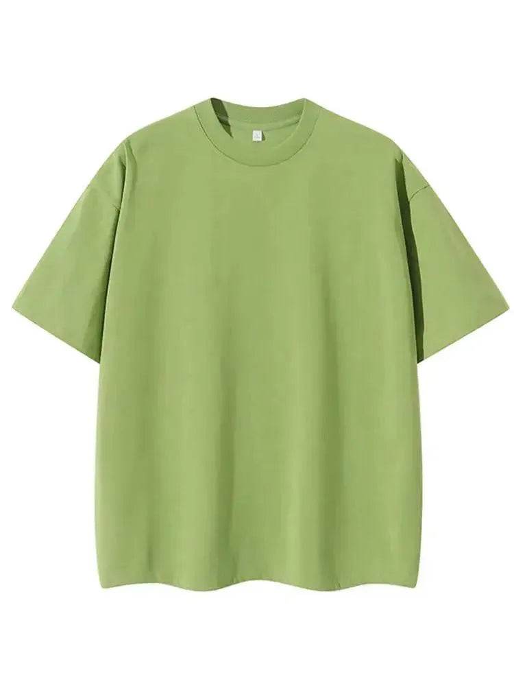 260G Heavy Cotton Oversized Summer T-Shirt for Men - Korean Fashion Short Sleeve - SPINGHAR