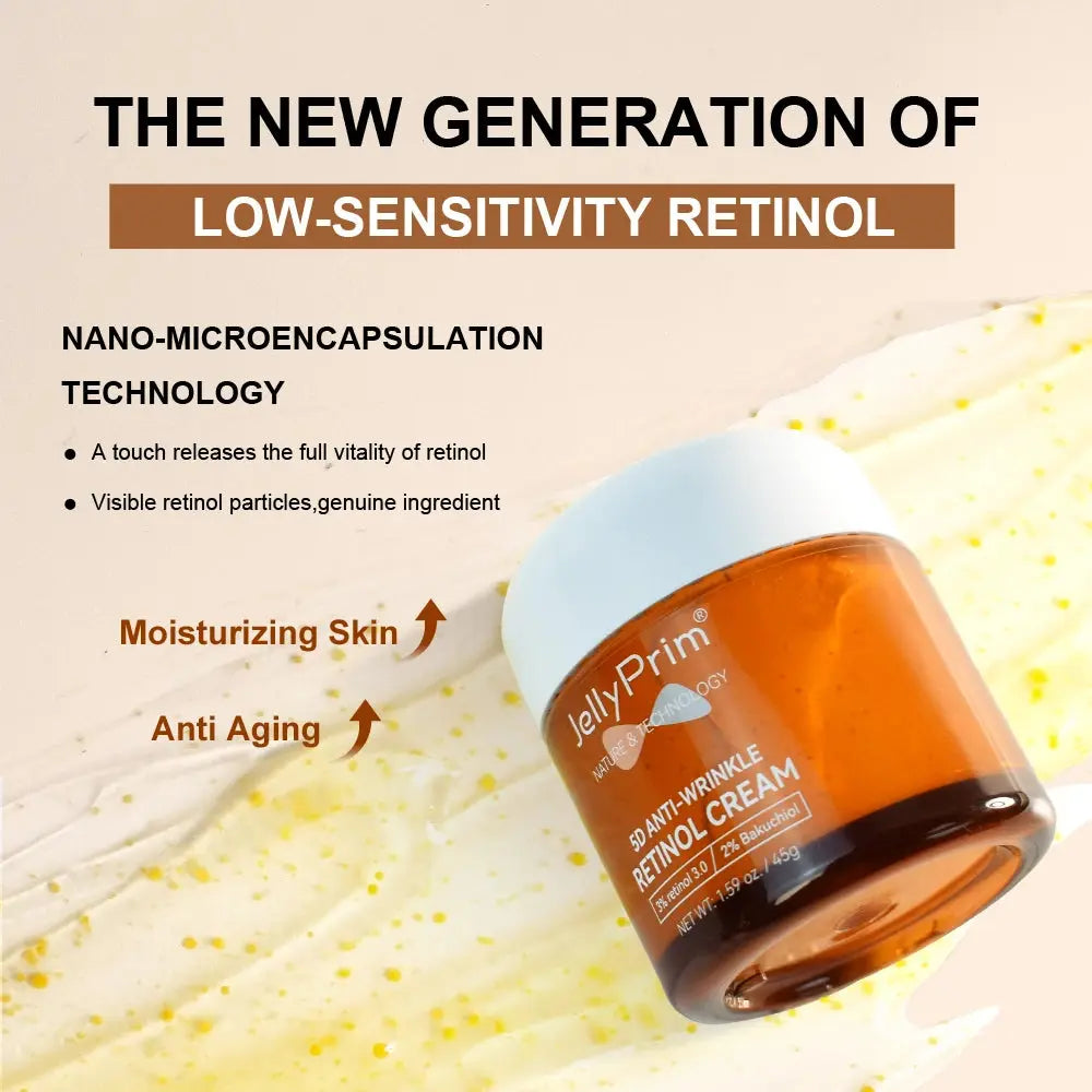 Wrinkle Retinol Face Cream Vitamin E Fine Lines Removal Hyaluronic Acid Moisturizing Lifting Aging Facial Cream Skin Care Beauty - SPINGHAR