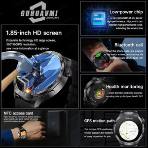 New For HUAWEI 1.85"AMOLED Screen GPS Sports Smart Watch Men NFC Compass Waterproof Watches Heart Rate Bluetooth Call Smartwatch - SPINGHAR