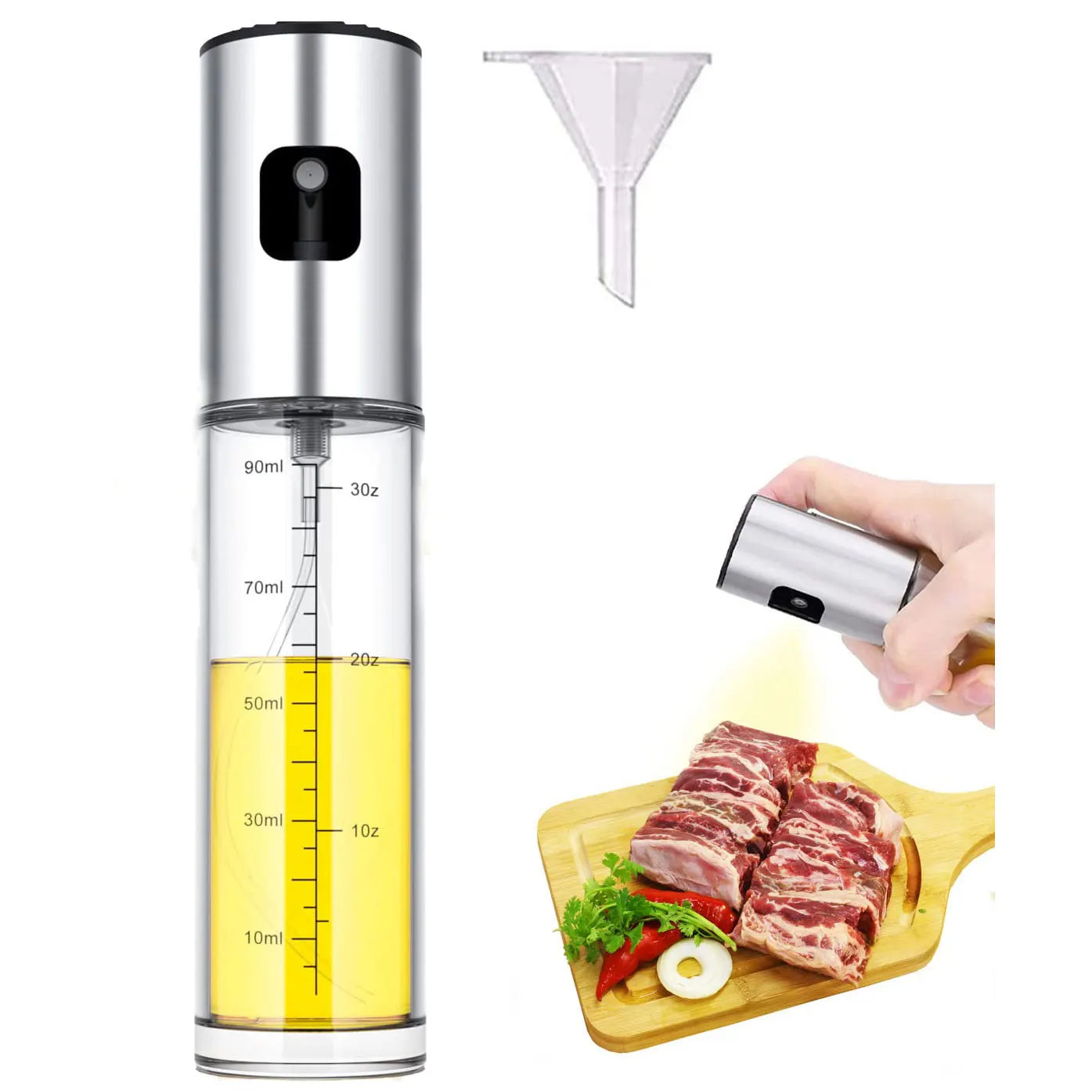 100ml Glass Oil Sprayer Bottle for Cooking ,Mister Olive Oil Vinegar Spritzer Sprayer Glass Bottles for Kitchen/Salad/Barbecue SPINGHAR