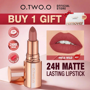 O.TWO.O Matte Lipstick - Long-Lasting Waterproof Velvet Finish - SPINGHAR