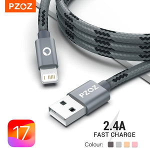 PZOZ Usb Cable For iphone cable 14 13 12 11 pro max Xs Xr X SE 8 7 6s plus ipad air mini fast charging cable For iphone charger SPINGHAR