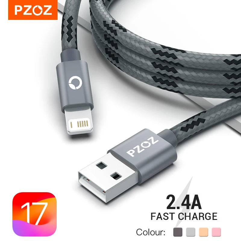 PZOZ Usb Cable For iphone cable 14 13 12 11 pro max Xs Xr X SE 8 7 6s plus ipad air mini fast charging cable For iphone charger SPINGHAR