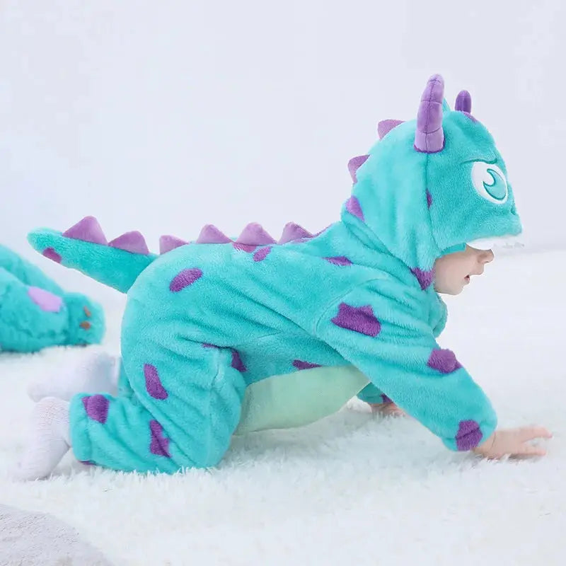 Baby Sully Romper Blue Warm Onesie Newborn Bebes Boy Girl Clothes Halloween Cow Costumes Cartoon Toddler Outfit Cute 0-3 Years - SPINGHAR