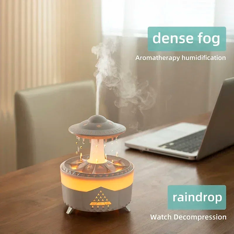 Rain Cloud Night Light humidifier with raining water drop sound and 7 color led light essential oil diffuser aromatherapy SPINGHAR