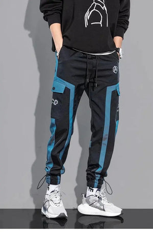 Thin Streetwear Casual Pants for Men | Harem Jogging Pants with Ribbons and Multi-Pockets - SPINGHAR