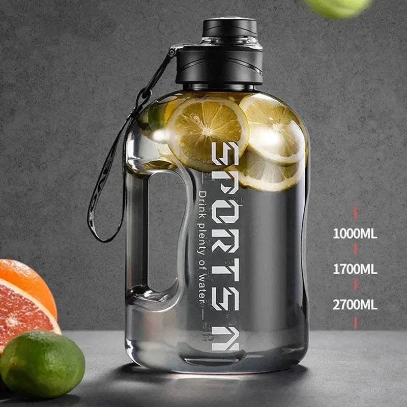 1.7L/2.7L Sports Water Bottle Gym Cycling Cup Portable Large Capacity Water Bottle For Fitness Camping Men Water Kettle - SPINGHAR