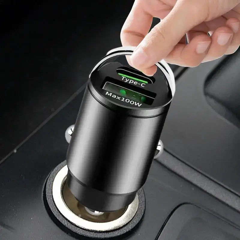 100W USB Car Charger 2 Ports Fast Charging Car Phone Charger For iPhone SamsungXiaomi Quick Charge 3.0 Type C Charger In Car - SPINGHAR