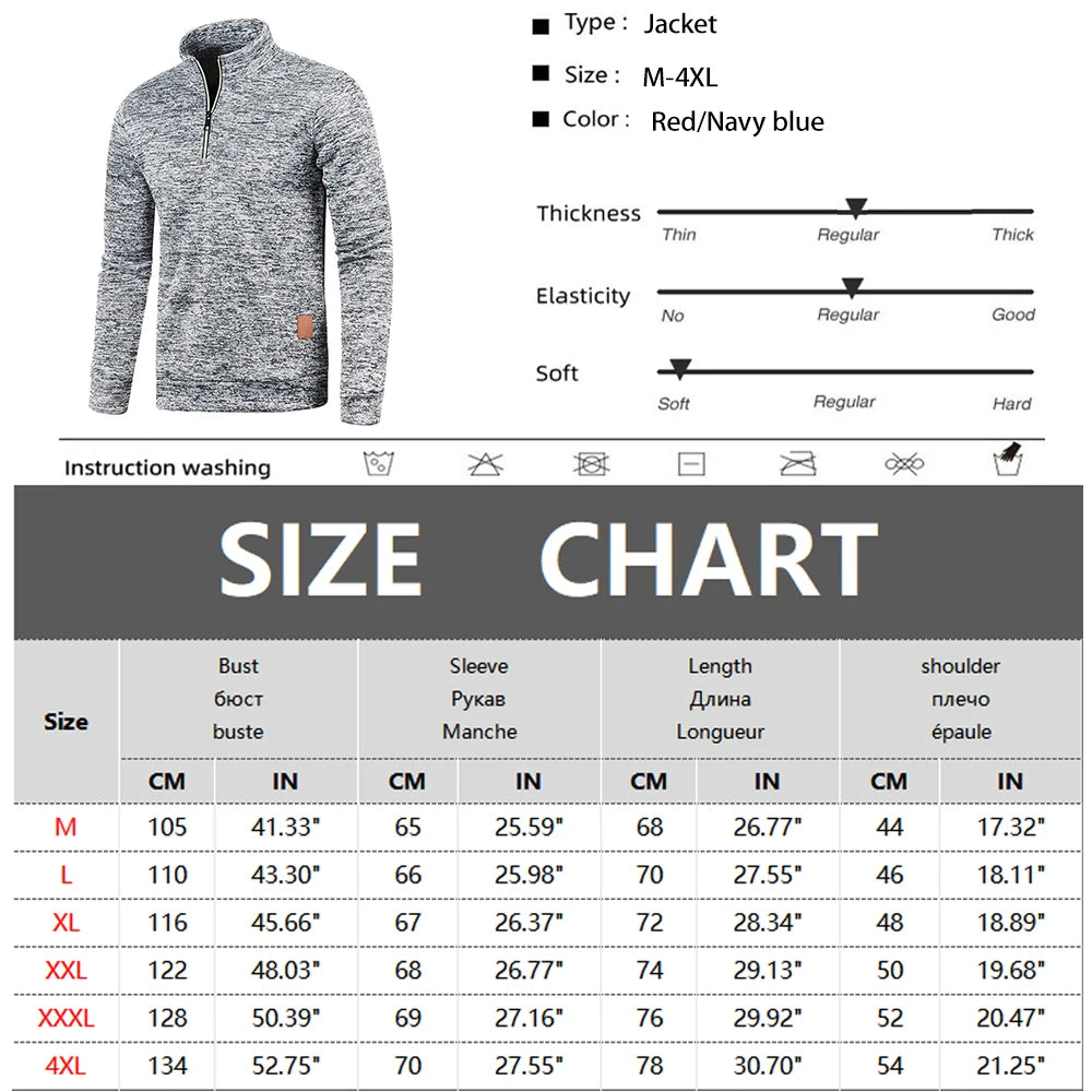 Men Sweatshirts Spring Thicker Pullover Half Zipper Pullover for Male Hoody Outdoor Sweatshir Autumn Solid Color Turtleneck Swea SPINGHAR