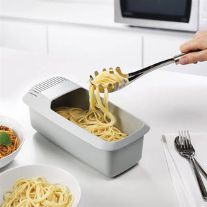 Microwave Noodles Pasta Cooker With Strainer Eco-Friendly Plastic Spaghetti Vegetable Steamer Dishwasher Kitchen Accessories New SPINGHAR