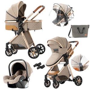 Baby stroller 3 in 1 stroller baby carriage  lightweight stroller Mother kids baby carts  High landscape stroller travel pram - SPINGHAR