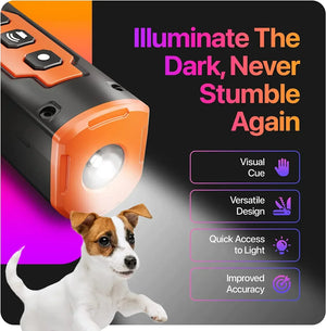 dog repellent Ultrasonic dog trainer Rechargeable anti-barking device withLED flashlight Portable to prevent dogs from barking SPINGHAR