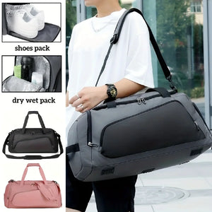 Large Capacity Gym Handbag Travel Bag Dry Wet Separation Pack Man Fitness Sports Shoulder Messenger Bags Shoes Storage Pocket SPINGHAR