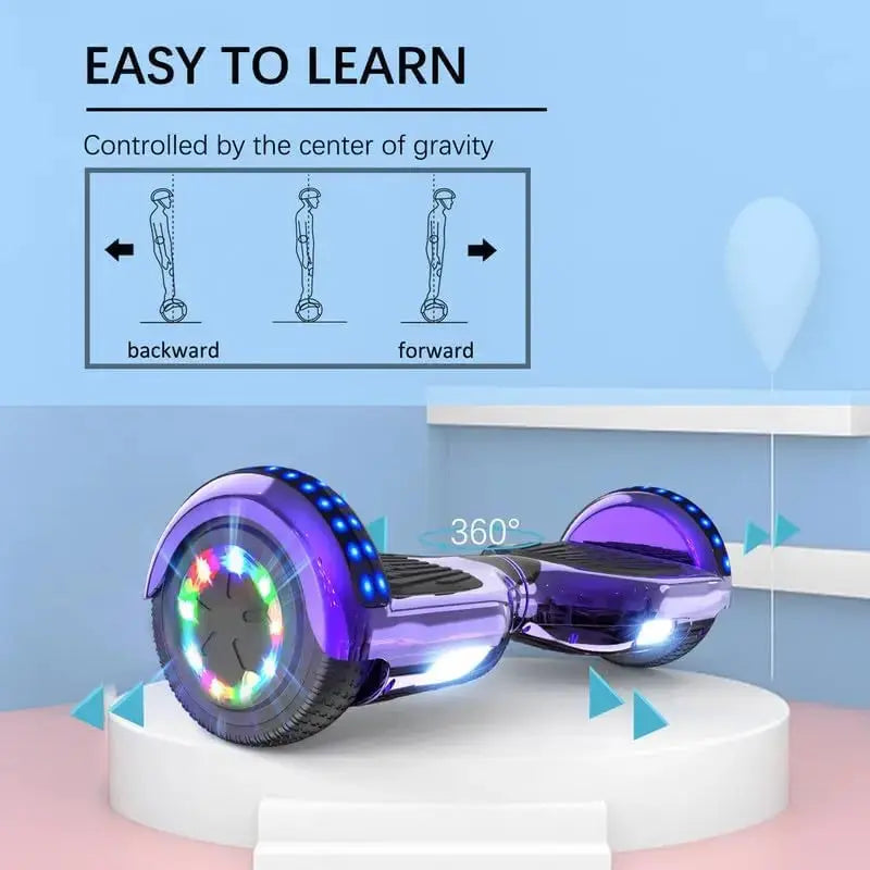 6.5-Inch Hoverboards with Bluetooth & LED Lights - SPINGHAR