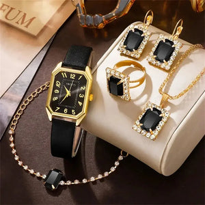 Luxury Fashion Square Women's Watches Brand Ladies Quartz Wristwatch Classic Simple Femme Blue Leather Band Relogio Feminino - SPINGHAR