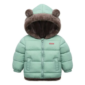 Baby Boys Girls Jacket Hooded Cotton Outerwear Children's Thick Fleece Coat Cashmere Padded Jackets Winter Boys Girls Warm Coats - SPINGHAR