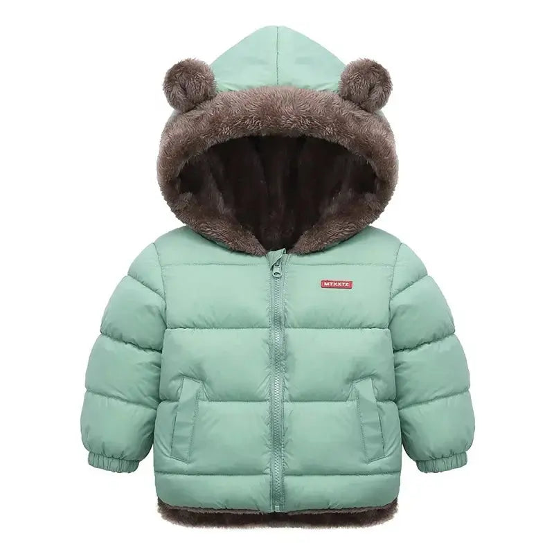 Baby Boys Girls Jacket Hooded Cotton Outerwear Children's Thick Fleece Coat Cashmere Padded Jackets Winter Boys Girls Warm Coats - SPINGHAR