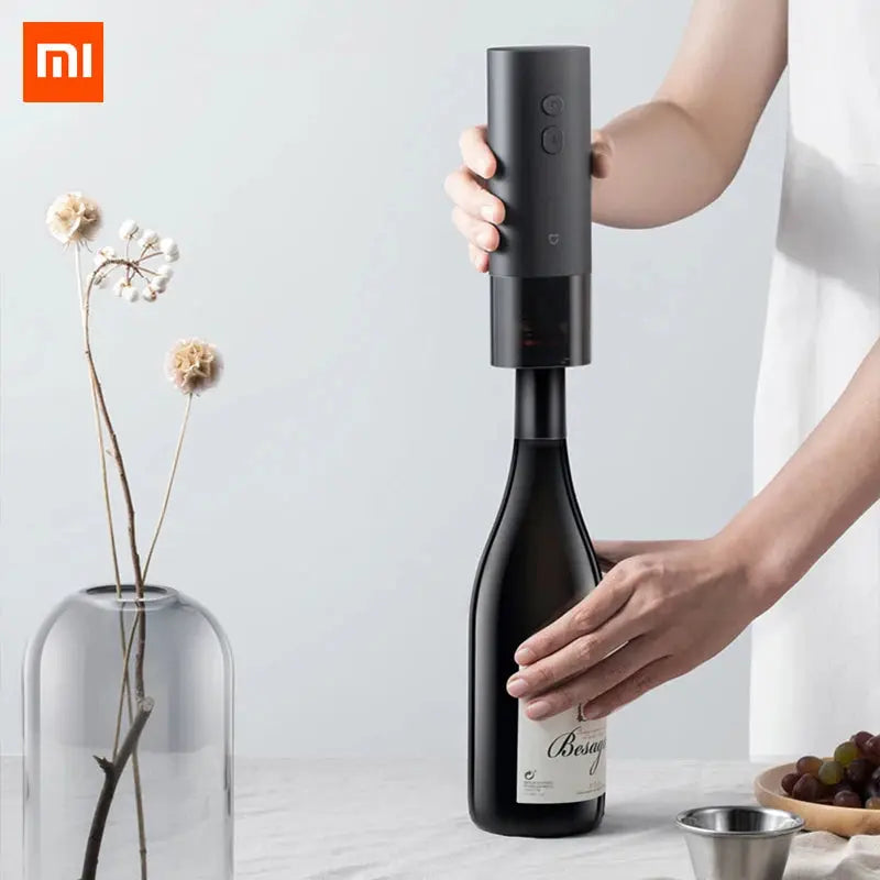 New Xiaomi Mijia Electric Wine Opener Battery Automatic Bottle Cap Opener for Red Wine Beer with Foil Cutter Kitchen Accessories - SPINGHAR