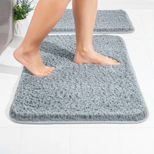 Microfiber Foot Mat Bathroom Rug Anti Slip Bath Mats Absorbent Bathroom Mat Soft Fluffy Plush Shaggy Bathroom Rugs and Floor Mat SPINGHAR