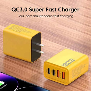 120W Charger Type C QC3.0 Fast Charging PD USB Charger Wall Adapter For iPhone 15 14 Xiaomi Samsung 60W Type C To Type C Cable SPINGHAR