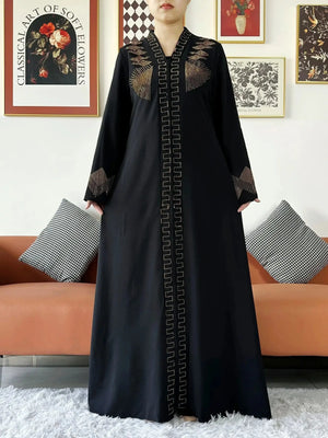 New Chiffon Open Abaya with Zipper - Elegant Islamic Dress - SPINGHAR