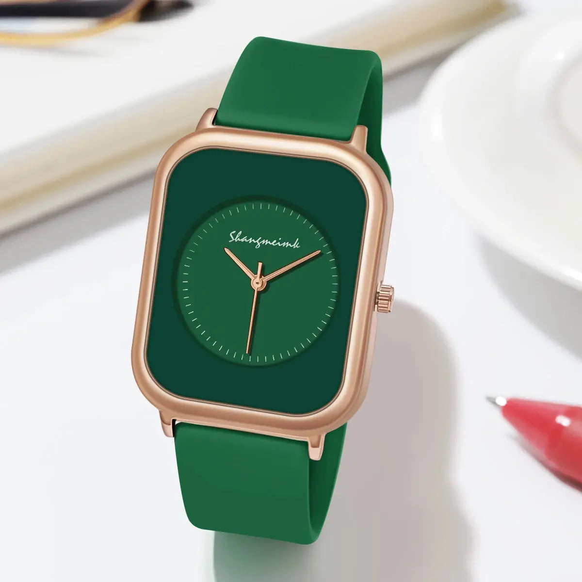 Casual Fashion Simple Personality Literal Women Silicone Quartz Watch - SPINGHAR