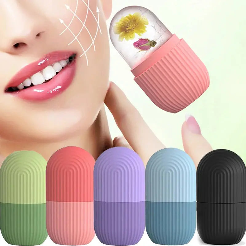 Silicone Ice Facial Roller Skin Care Beauty Lifting Contouring Tools Ice Cube Trays Ice Globe Balls Face Massager Skin Care Tool - SPINGHAR