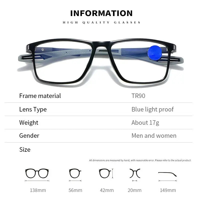 Anti-Blue Light Reading Glasses: Ultralight TR90 Presbyopia Eyewear for Men and Women (+4.0 Diopters) SPINGHAR