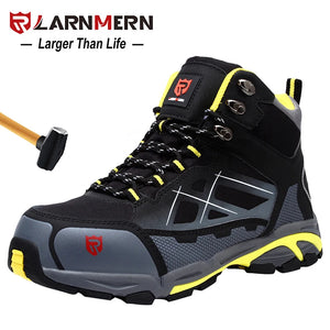 Larnmern Mens Safety Work Boots Steel Toe Shoes Anti-puncture Anti-static Non Slip Protective Boots SPINGHAR