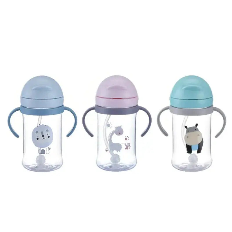 250/350ml Baby Feeding Cup with Straw Children Learn Feeding Drinking Bottle Kids Training Cup with Straw - SPINGHAR