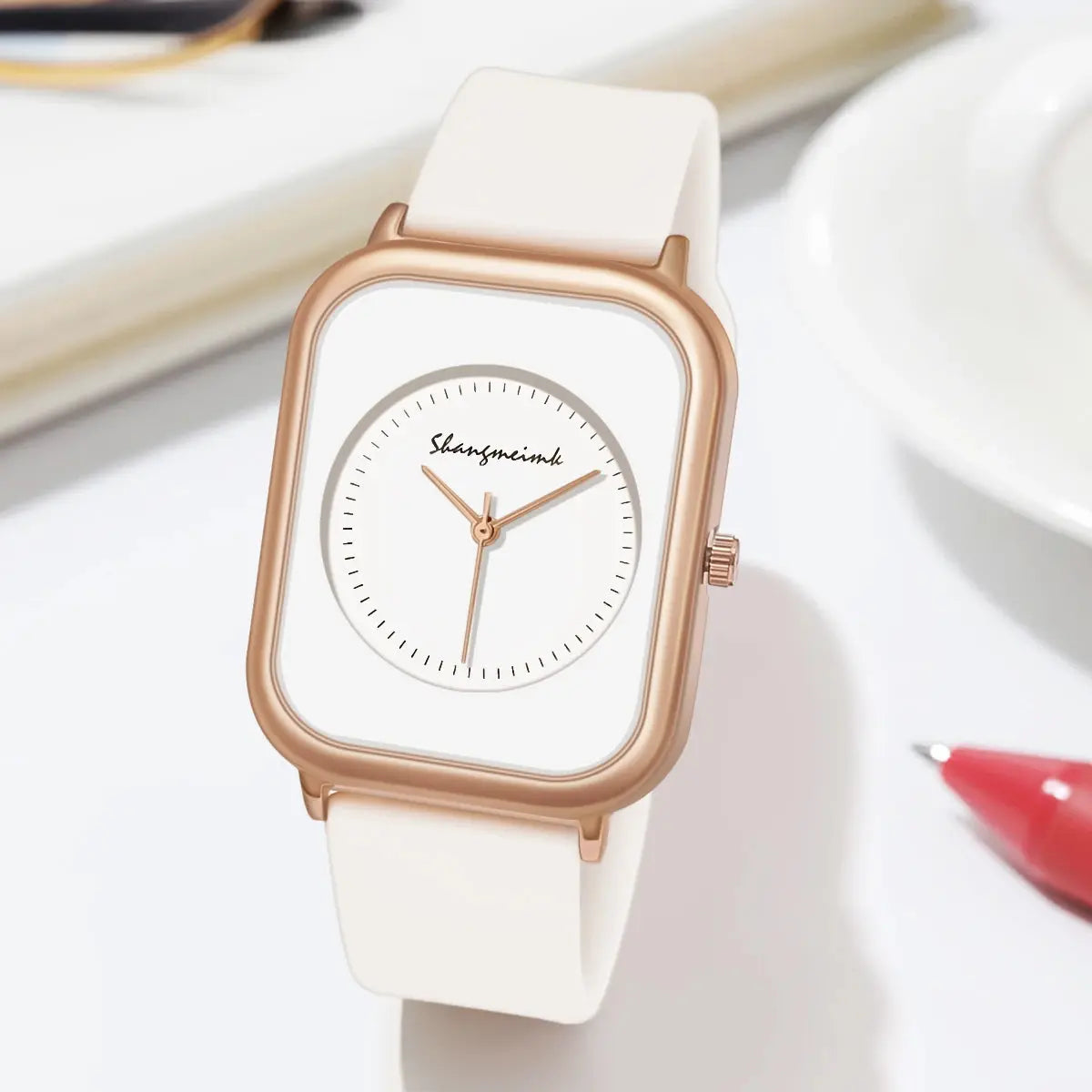 Casual Fashion Simple Personality Literal Women Silicone Quartz Watch - SPINGHAR