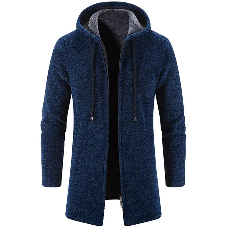 Men's Sweaters Coat Autumn Winter New Hot Warm Zipper Medium Long Cardigan Sweaters Man Casual Knitwear Sweatercoat mens clothes - SPINGHAR