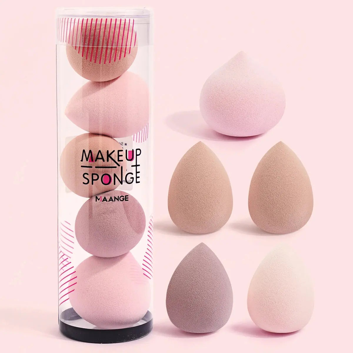 MAANGE 5PCS Makeup Sponge Blender Set - Multi-Colored Foundation & Concealer Puffs - SPINGHAR