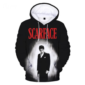 New Scarface 3D Printed Hoodies Fashion Movie Sweatshirt Tony Montana Men Women Harajuku Streetwear Oversized Hoodie Pullover SPINGHAR