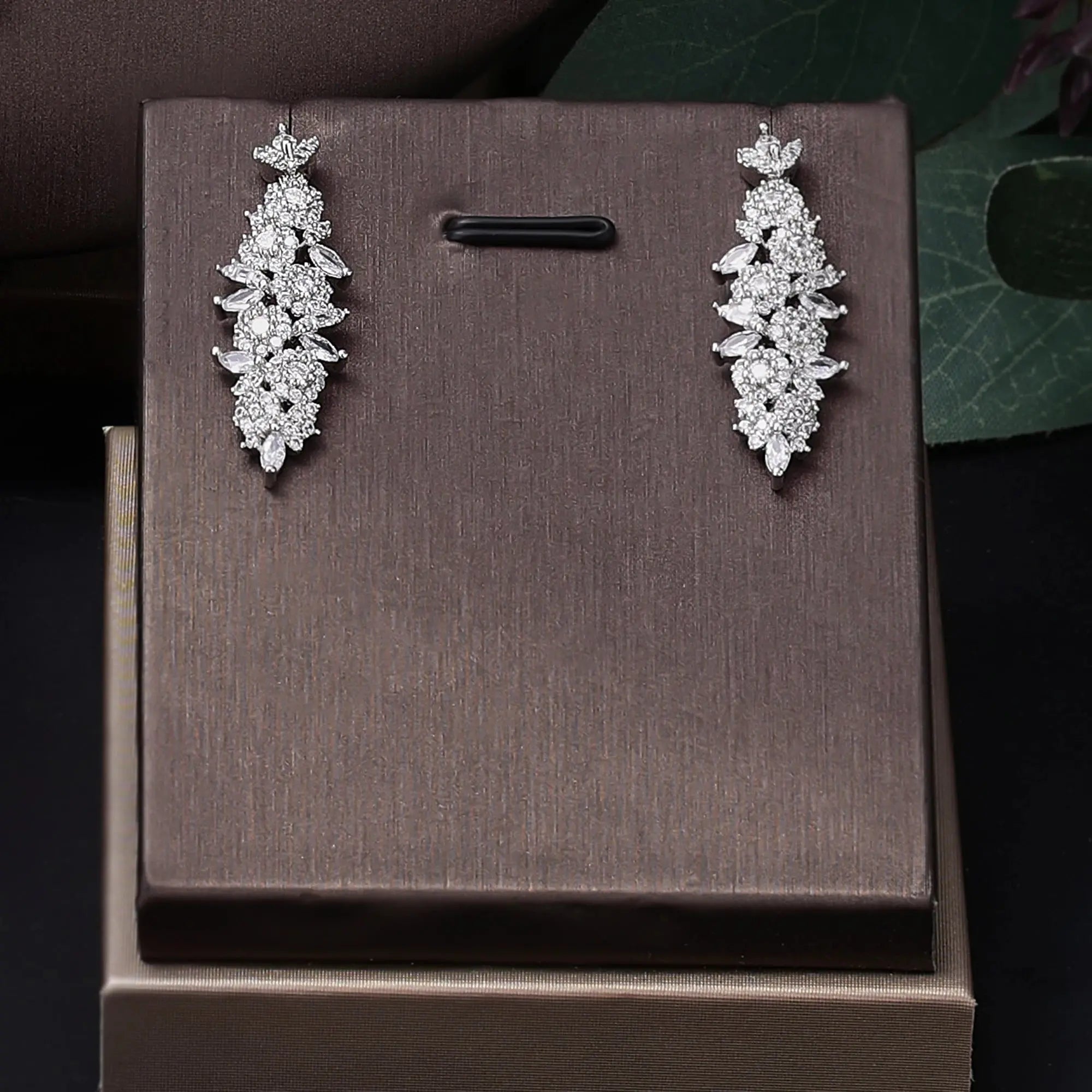 4 pieces of bride zirconia full set of women's party jewelry, luxury Dubai Nigeria CZ luxury crystal wedding necklace set - SPINGHAR