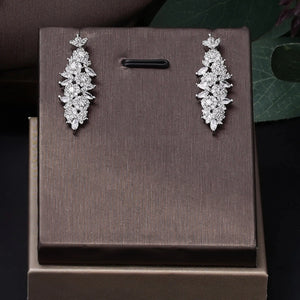 4 pieces of bride zirconia full set of women's party jewelry, luxury Dubai Nigeria CZ luxury crystal wedding necklace set - SPINGHAR