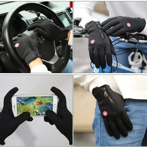 Men’s Winter Gloves: Waterproof Windproof Touchscreen Zipper Gloves for Snowboard and Motorcycle Riding SPINGHAR