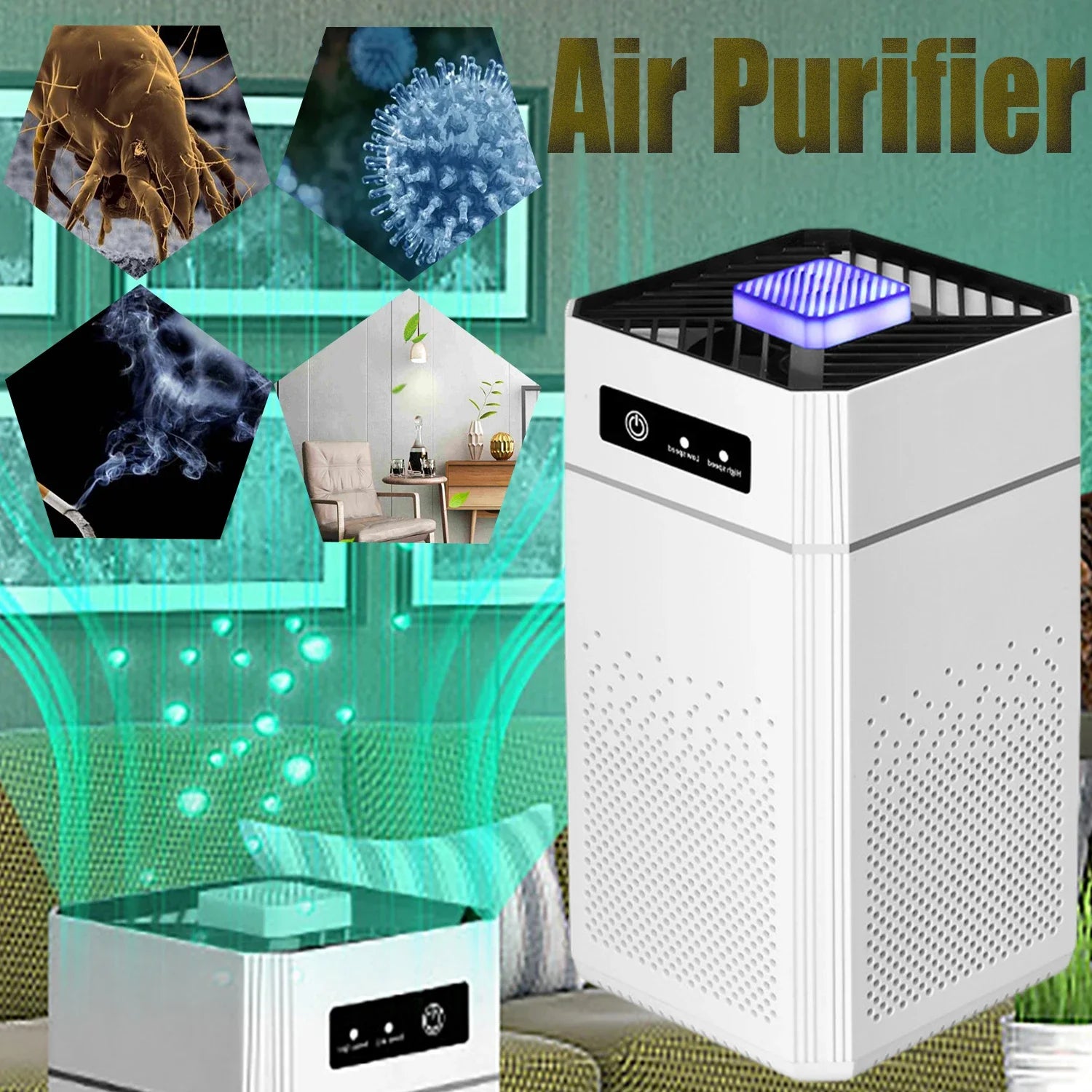 2024 Xiaomi Air Purifier Negative Ions Generator Remover Odor Smoke for Car Room Kitchen with HEPA Filter Air Freshener Cleaner SPINGHAR