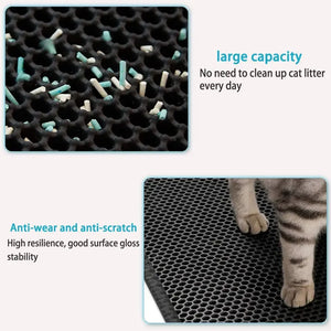 Honeycomb Waterproof Cat Litter Mat - Non-Slip, Soft EVA, Double Layer SPINGHAR