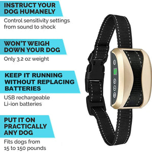 Dog Collar Anti Bark Control Collar Dog Training Accessories Waterproof Rechargeable Anti Barking For Dogs Training Collars SPINGHAR