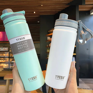 Tyeso 530/750ML Thermos Bottle Stainless Steel Vacuum Flask Travel Cup Insulated Water Bottle Sport Thermal Mug Hot & Cold Mug SPINGHAR