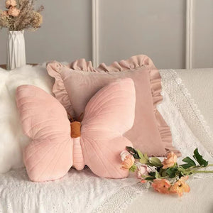 Pink Butterfly Throw Pillow Cushion SPINGHAR