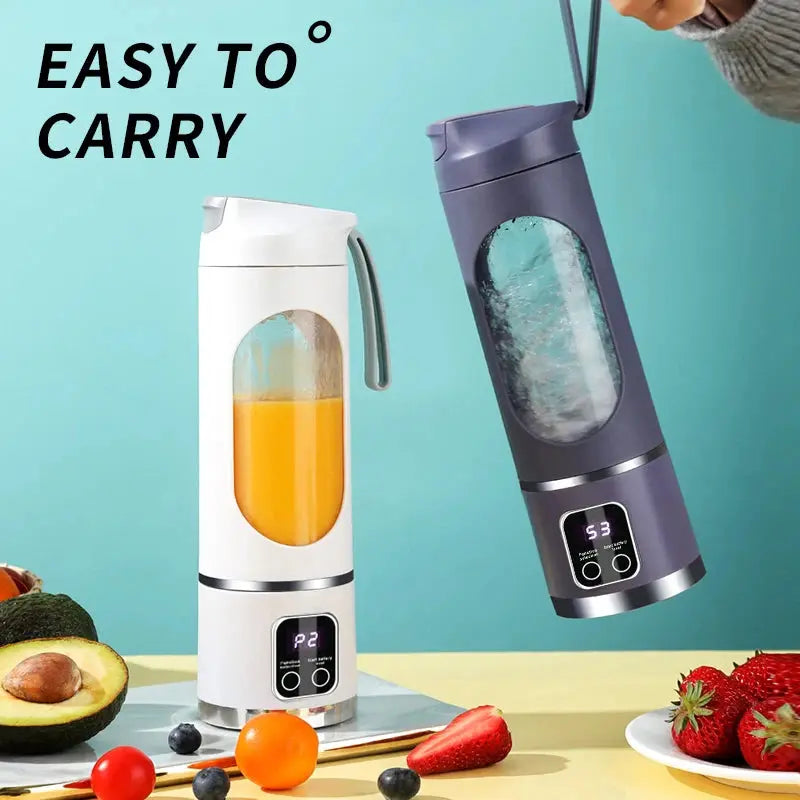 Xiaomi 450ml Fruit Juicer 8 Blades 3 Speeds USB Rechargeable Adjustable Double Lid Design Durable Ice Crusher Portable Blender - SPINGHAR