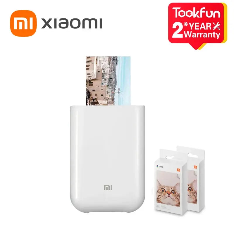 Global Version Xiaomi Portable Photo Mini Printer: ZINK Inkless Bluetooth 5.0 for Sticky-Backed Photos SPINGHAR