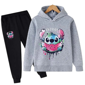 Baby Stitch Clothing Sets Children 1-16 Years Suit Boys Tracksuits Kids Brand Sport Suits Stich Hoodies Tops +Pants 2pcs Set SPINGHAR