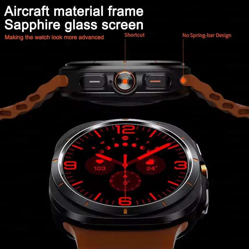 2024New For Samsung Galaxy Watch 7 Smart Watch Men Custom Dial Sapphire HD AMOLED Screen Voice Call NFC GPS Tracker Sport Watche - SPINGHAR