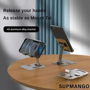 Universal Aluminum Alloy Portable Tablet Holder Mount For iPad Adjustable Flexible Folding Lazy Desktop Live Mobile Phone Stand SPINGHAR