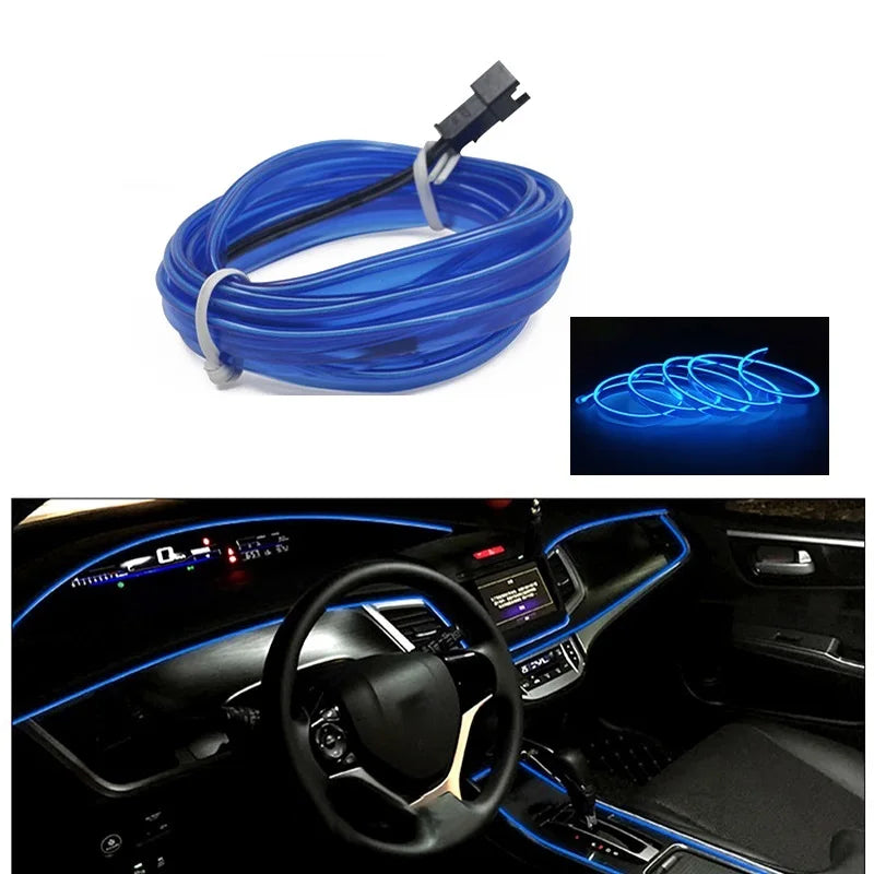 10M/1M/3M/5M Car Interior Led Decorative Lamp Wiring Neon Strip For Auto DIY Flexible Ambient Light USB Party Atmosphere Diode SPINGHAR