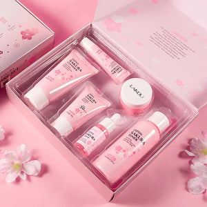 New 6pcs/Set LAIKOU Sakura Skin Care Sets Face Cream Serum Toner Facial Cleanser Sunscreen Eye Cream Face Skin Care Products - SPINGHAR