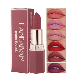 HANDAIYAN 6 Shades Matte Velvet Lipstick - Long-Wear Makeup - SPINGHAR